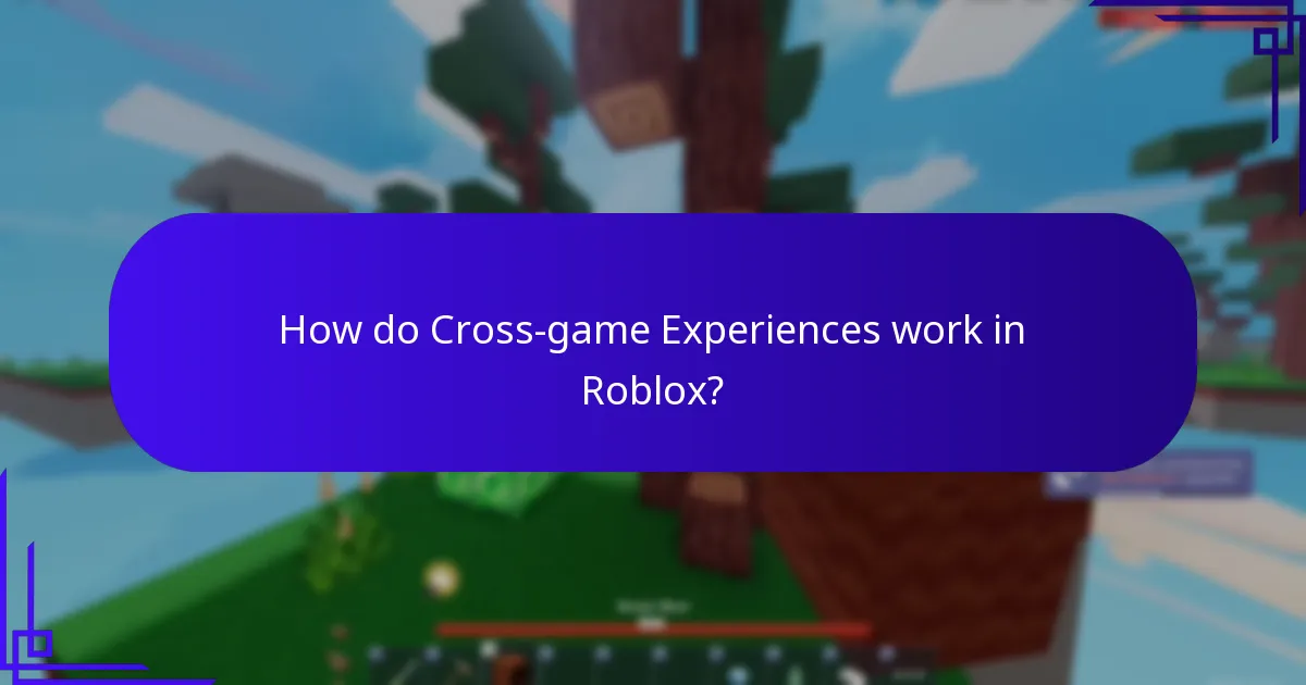 How do Cross-game Experiences work in Roblox?