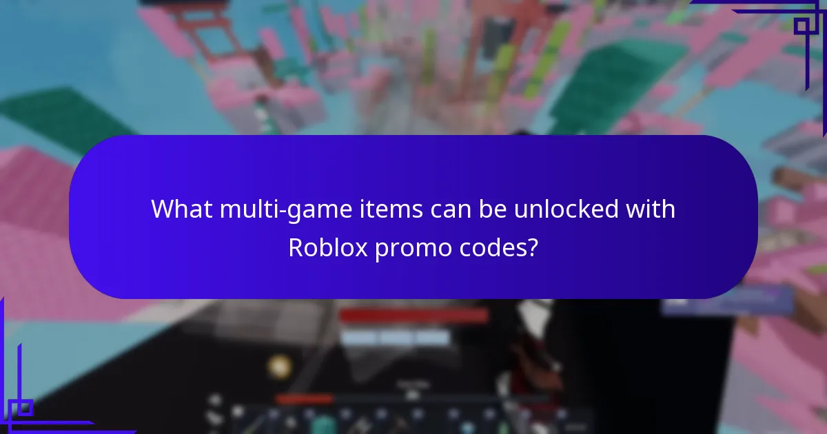 What multi-game items can be unlocked with Roblox promo codes?